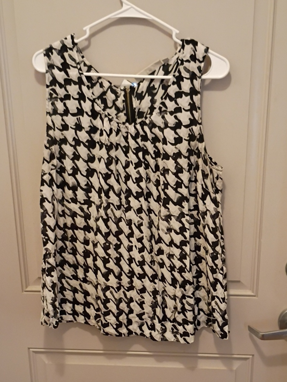 Sejour Black & White Silk Blend Abstract Print Blouse Size 14W